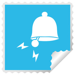 square peeling sticker cartoon ringing bell