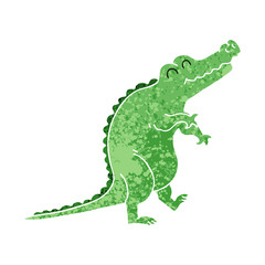 quirky retro illustration style cartoon crocodile