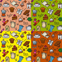 tea seamless patterns