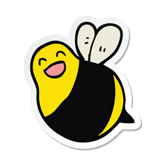 sticker of a cartoon bee