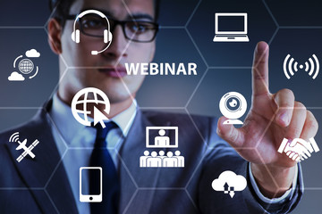Businessman in online webinar concept