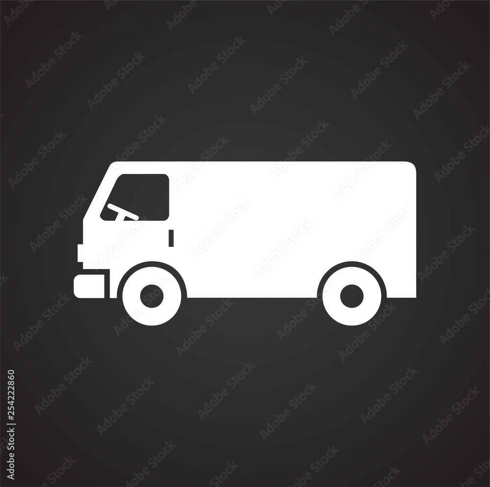 Poster truck icon on background for graphic and web design. simple vector sign. internet concept symbol for