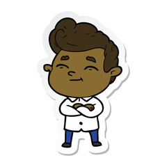 Obraz premium sticker of a happy cartoon man