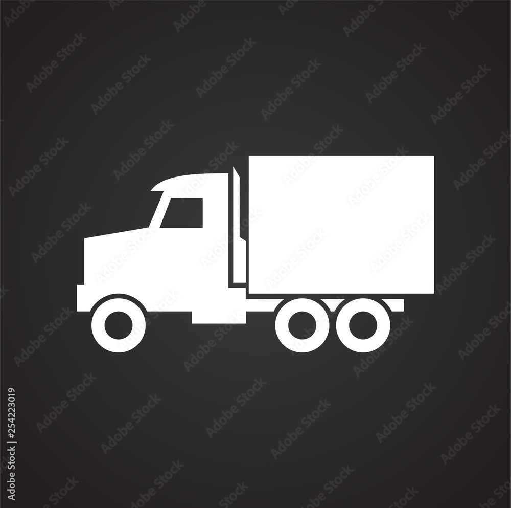 Poster truck icon on background for graphic and web design. simple vector sign. internet concept symbol for