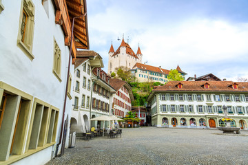 Old town square in the city of Thun Canton Bern, Switzerland