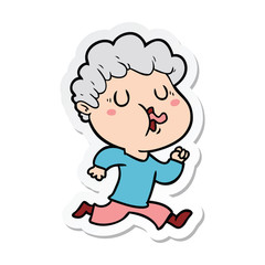 sticker of a cartoon man singing