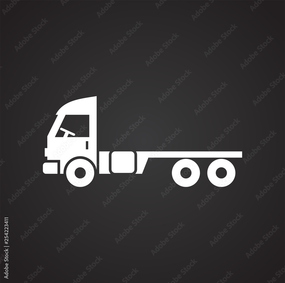 Poster truck icon on background for graphic and web design. simple vector sign. internet concept symbol for
