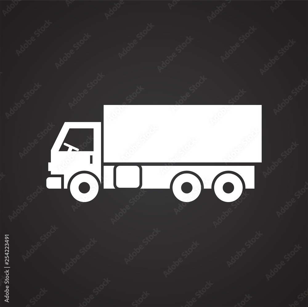 Poster truck icon on background for graphic and web design. simple vector sign. internet concept symbol for