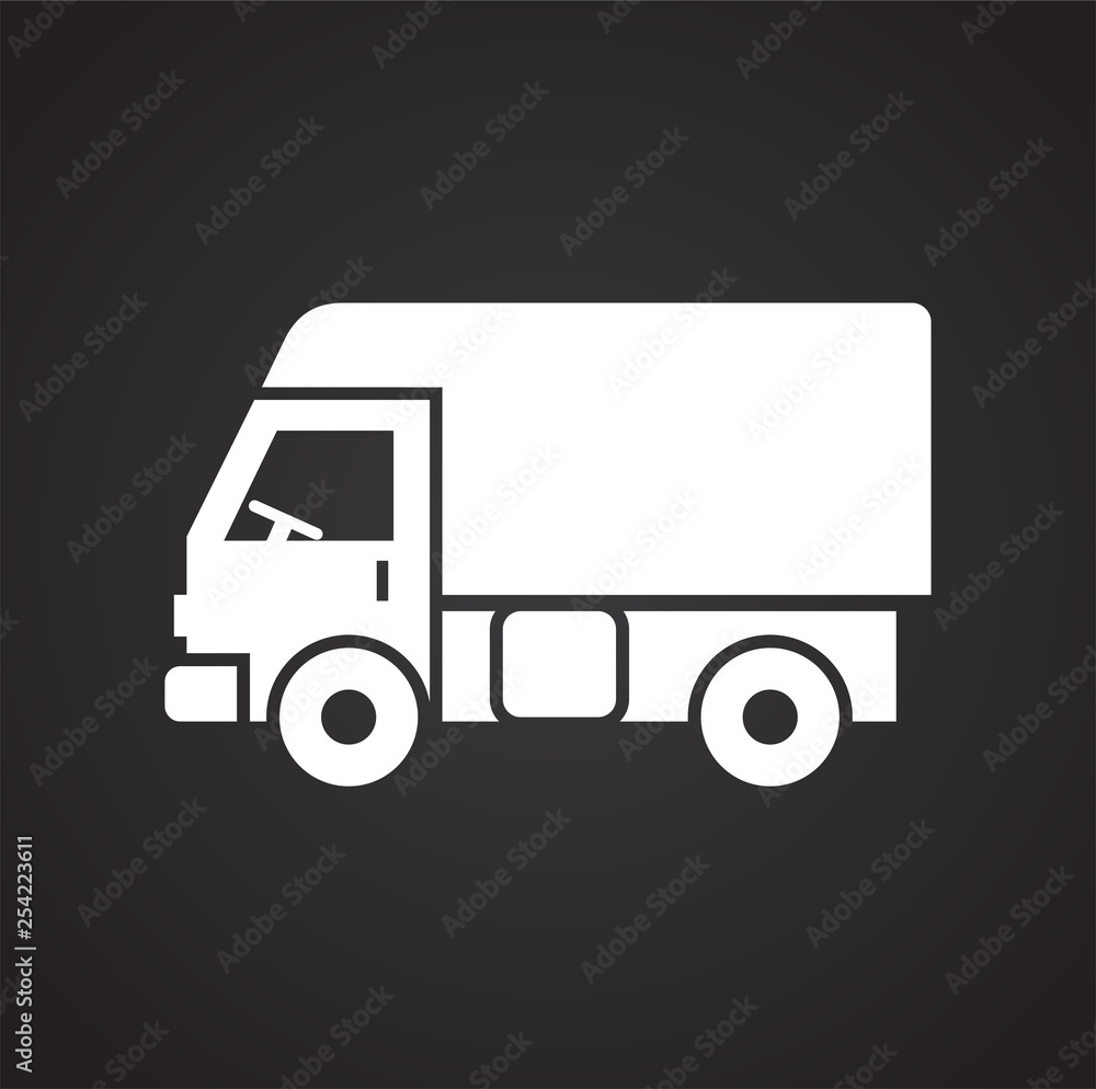 Poster truck icon on background for graphic and web design. simple vector sign. internet concept symbol for
