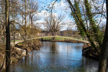 Fototapeta na wymiar Brücke im Stadtpark Waiblingen