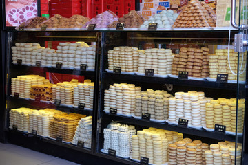 Sweets shops in Beijing in Nanluoguxiang hutong in Beijing, China