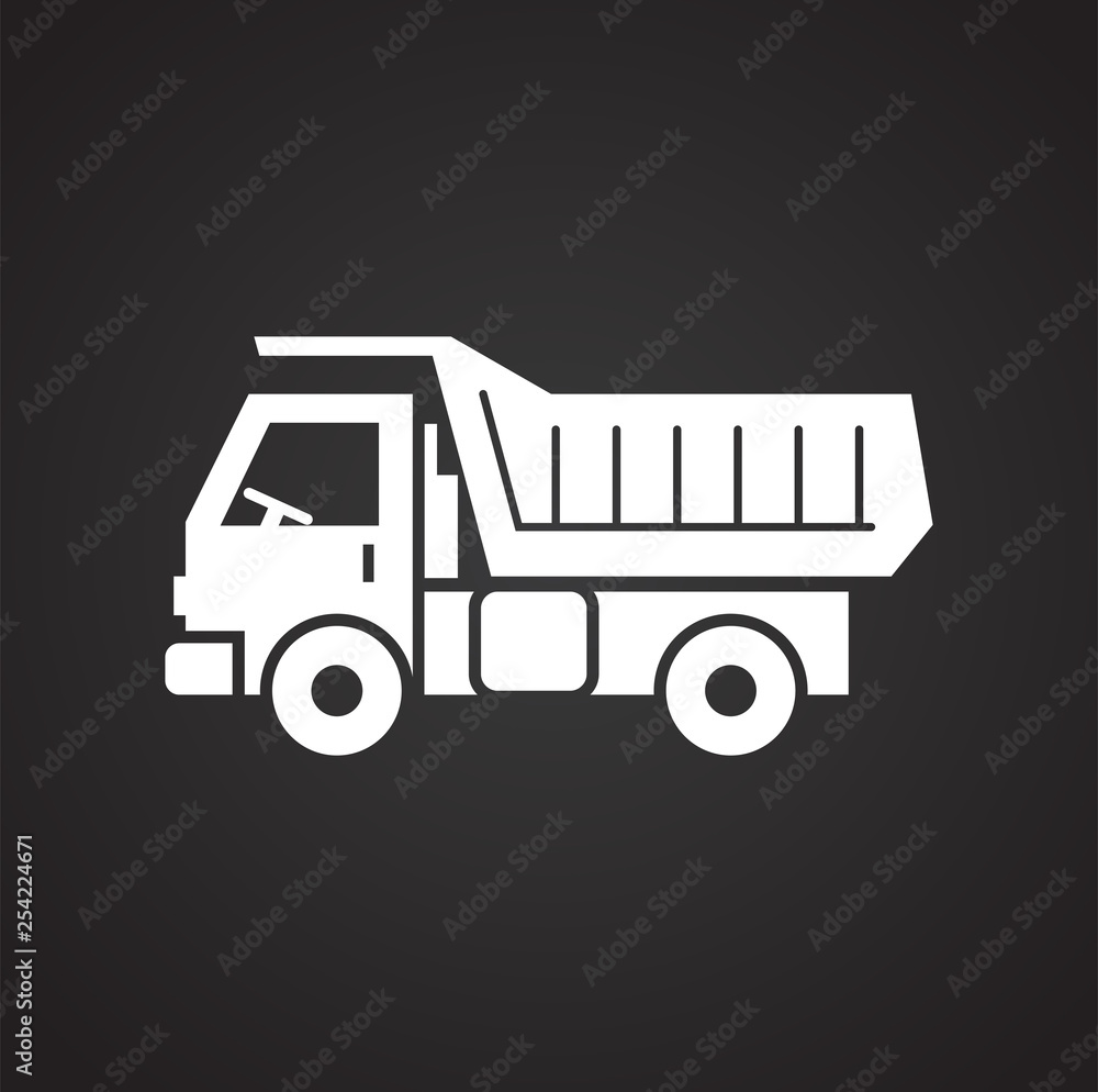 Poster truck icon on background for graphic and web design. simple vector sign. internet concept symbol for