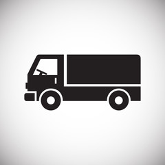 Truck icon on background for graphic and web design. Simple vector sign. Internet concept symbol for website button or mobile app.