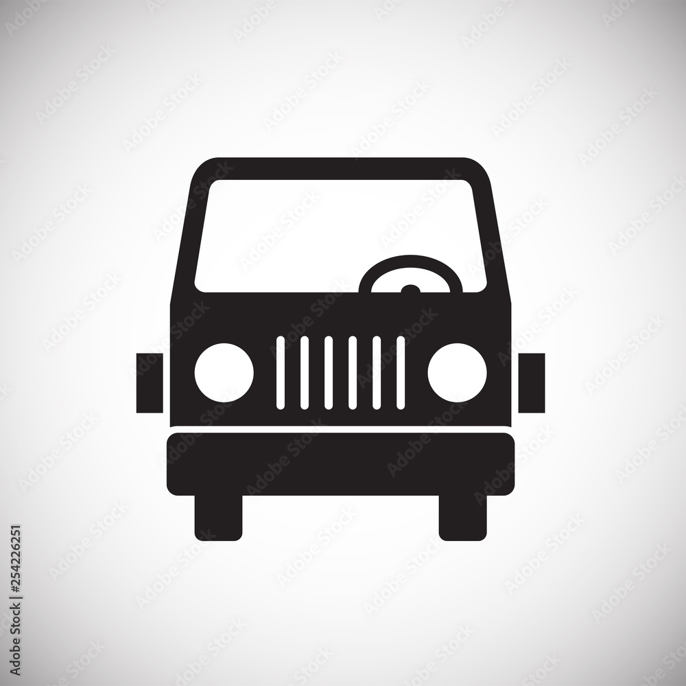 Poster truck icon on background for graphic and web design. simple vector sign. internet concept symbol for