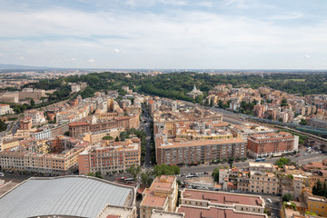 Fototapeta na wymiar Panoramic view on city of Rome from Papal Basilica of St. Peter