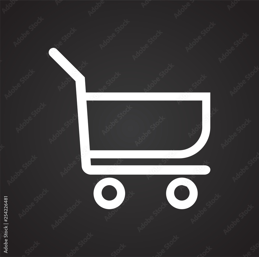 Poster shop cart icon on background for graphic and web design. simple vector sign. internet concept symbol