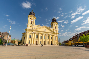 Obraz premium Reformed Great Church in Debrecen city, Hungary