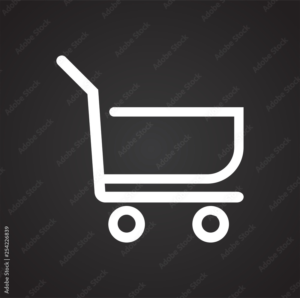 Poster shop cart icon on background for graphic and web design. simple vector sign. internet concept symbol