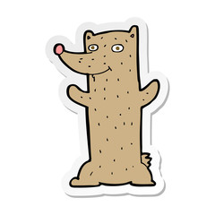 sticker of a funny cartoon bear