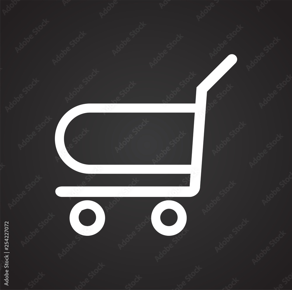 Poster shop cart icon on background for graphic and web design. simple vector sign. internet concept symbol