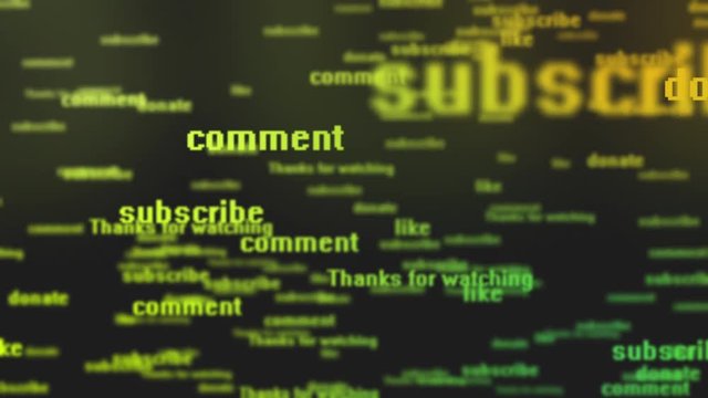 Subscribe, Comment, Donate, Like, Contribute, Thanks for watching - Social Network Background | documentary graphic element | 4k