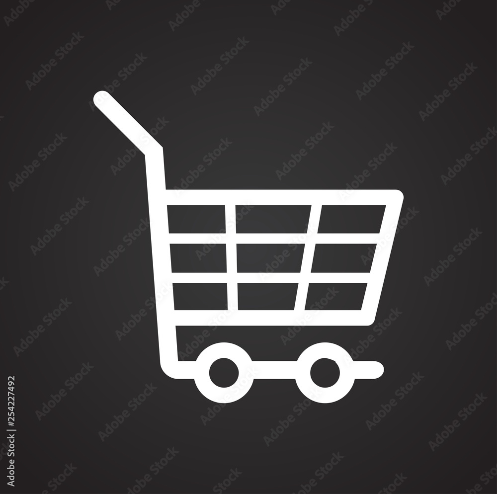 Poster shop cart icon on background for graphic and web design. simple vector sign. internet concept symbol