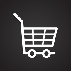 Shop cart icon on background for graphic and web design. Simple vector sign. Internet concept symbol for website button or mobile app.