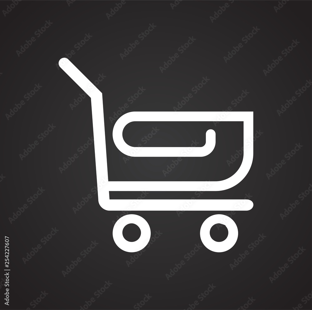 Poster shop cart icon on background for graphic and web design. simple vector sign. internet concept symbol