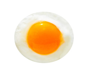 Fried egg isolated on white.