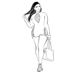 Black and white fashion sketch