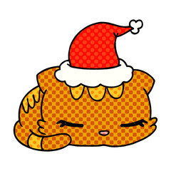 christmas cartoon of kawaii cat
