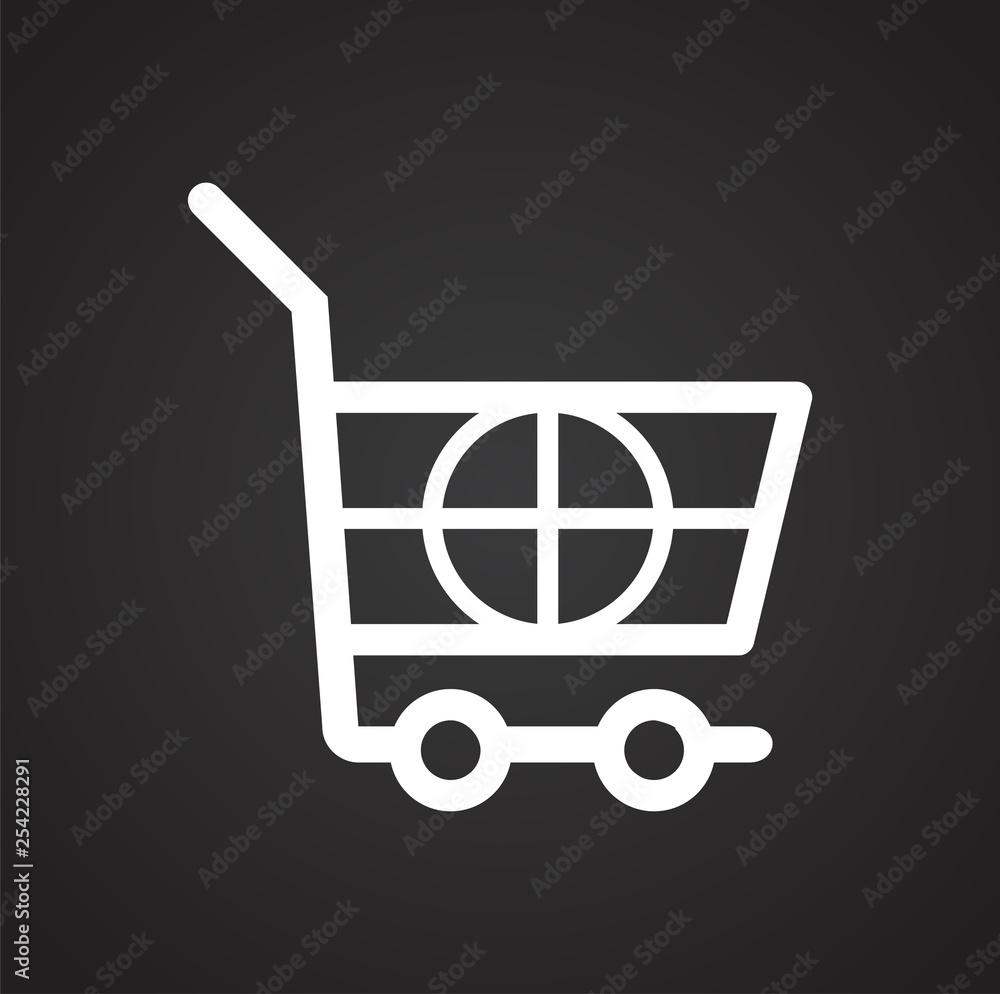 Poster shop cart icon on background for graphic and web design. simple vector sign. internet concept symbol