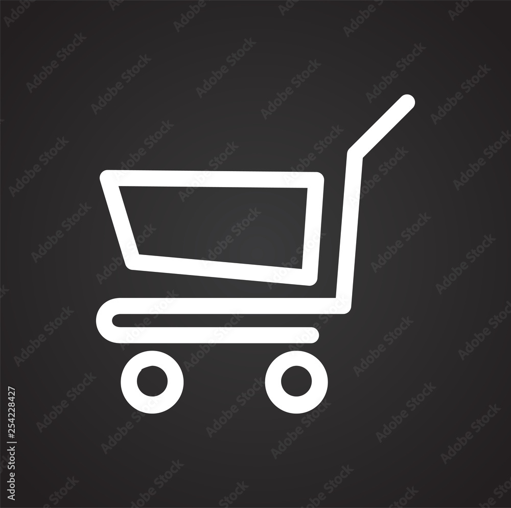 Poster shop cart icon on background for graphic and web design. simple vector sign. internet concept symbol