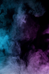Colorful smoke on black background