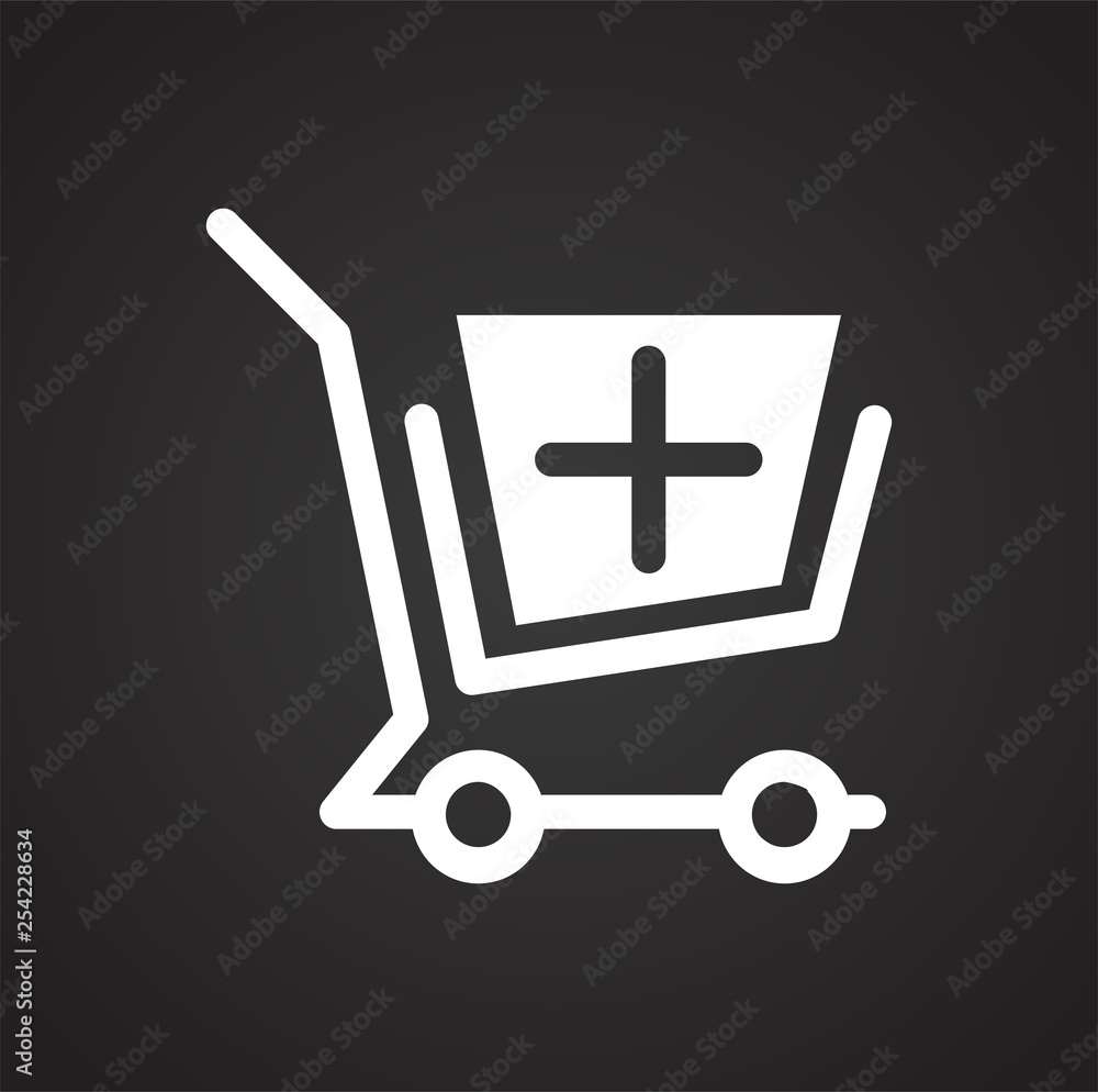 Poster shop cart icon on background for graphic and web design. simple vector sign. internet concept symbol