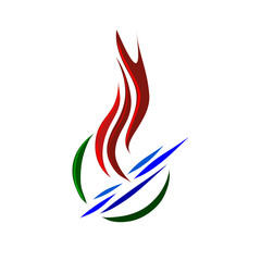 vector illustration of a symbol of fire burning on the basis of on a white background