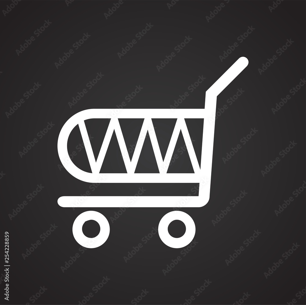 Poster shop cart icon on background for graphic and web design. simple vector sign. internet concept symbol