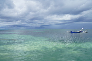 View of the seascape along a beach of Siquijor Island, Philippines