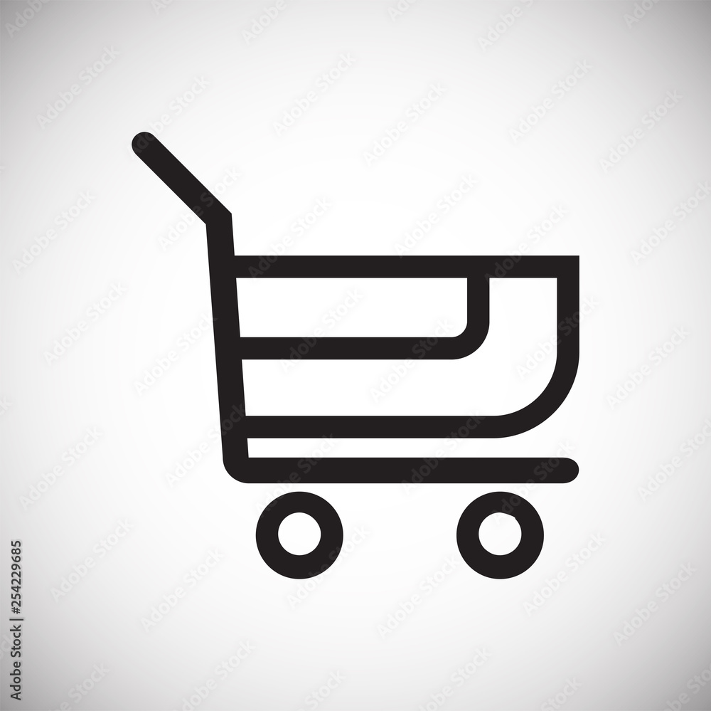 Poster shop cart icon on background for graphic and web design. simple vector sign. internet concept symbol