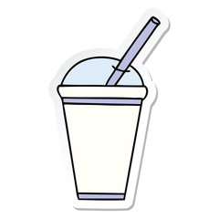 sticker of a quirky hand drawn cartoon soft drink