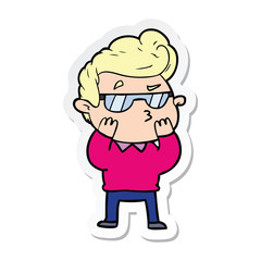 sticker of a cartoon cool guy