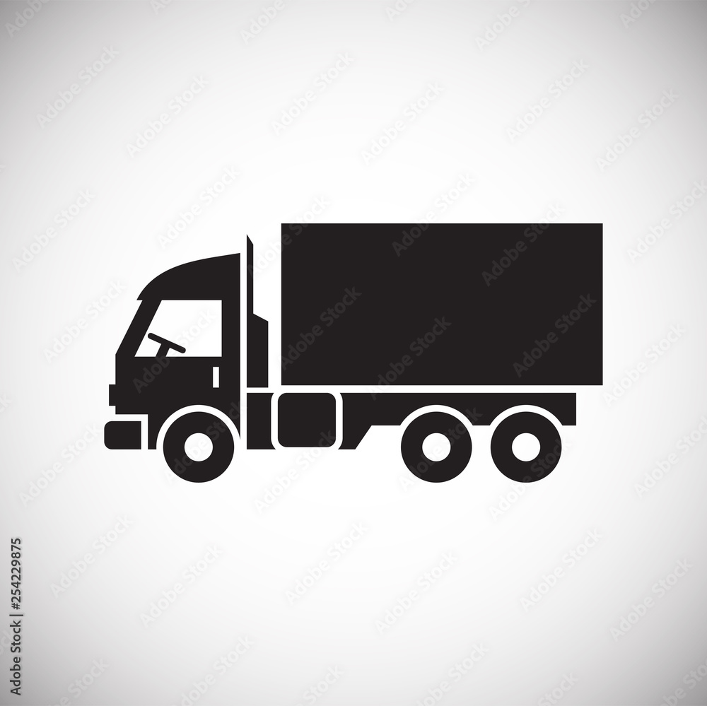 Poster truck icon on background for graphic and web design. simple vector sign. internet concept symbol for