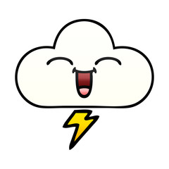 gradient shaded cartoon thunder cloud