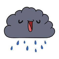 cartoon kawaii weather rain cloud