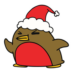 christmas cartoon of kawaii robin