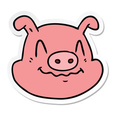 sticker of a cartoon pig face