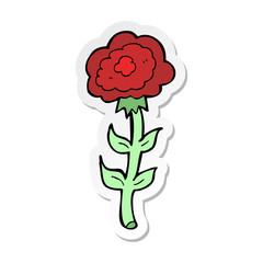 sticker of a cartoon rose