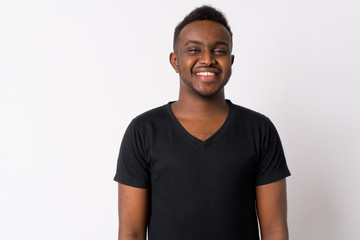 Portrait of happy young African man smiling