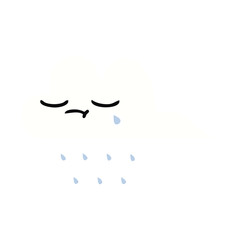 flat color retro cartoon rain cloud