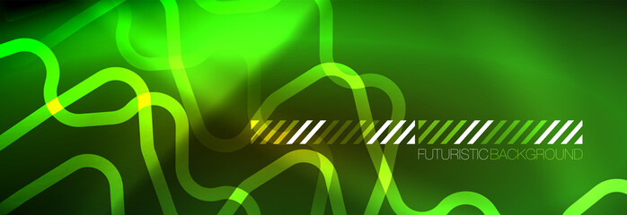 Shiny neon lights background, techno design, modern wallpaper for your project